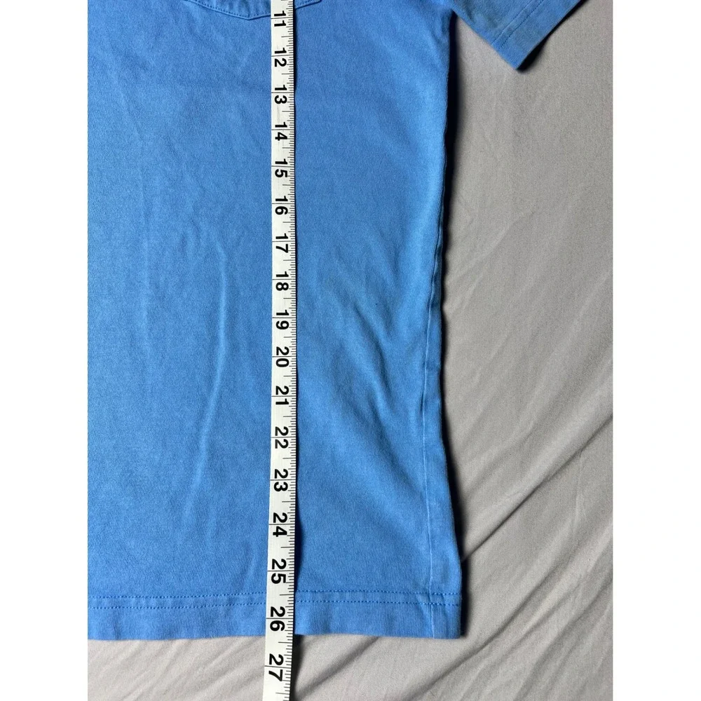 Champion Mens Pocket T-Shirt Blue Embroidered Script Logo Short Sleeve Tee